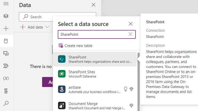 Select a data source